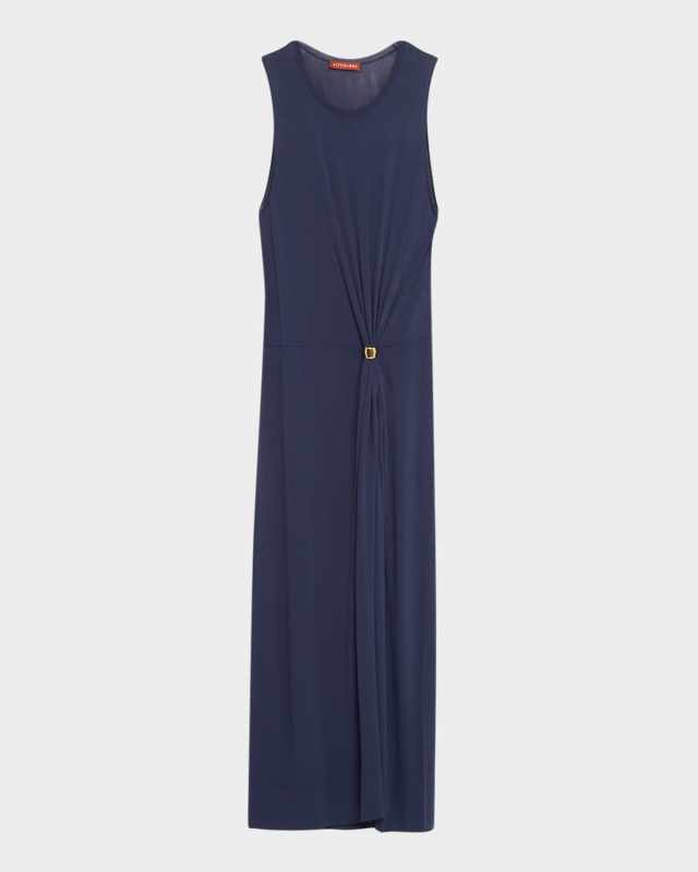 Saralien Gathered Sleeveless Maxi Dress